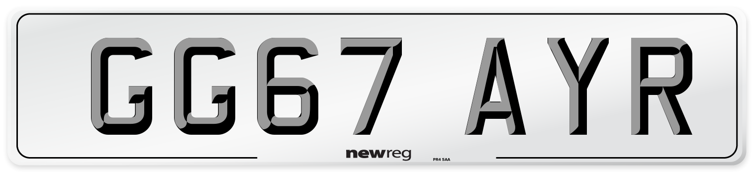 GG67 AYR Number Plate from New Reg